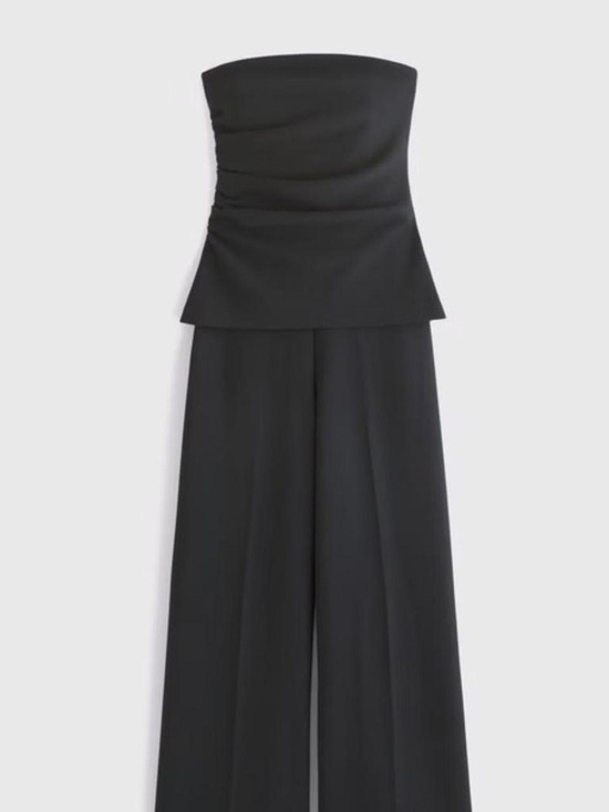 Abercrombie & Fitch Pants - Abercrombie & Fitch Strapless Black Wide-Leg Jumpsuit